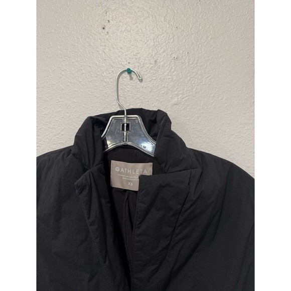 Athleta Evolution Blazer Puffer Jacket Womens Xs Black Snap Button Primaloft - Picture 4 of 8